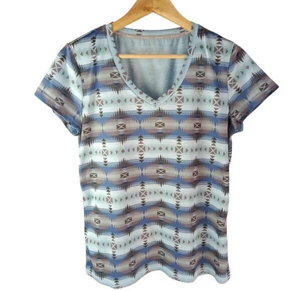 Ariat Laguna Zia Western Southwestern Active V-Neck Top - Picture 2 of 4